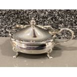 Vintage hallmarked Sheffield silver 1978 sauce pot & spoon, 124.5G