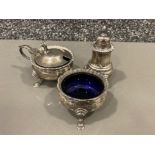 Vintage silver cruet set Hallmarked Birmingham 1956