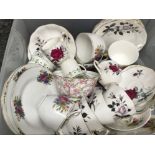 Box of miscellaneous part tea sets including royal Albert queens messenger foley China royal