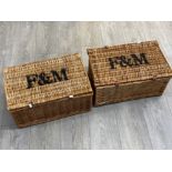 Pair of Fortnum & Mason (F&M) wicker baskets