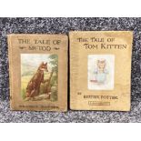 2x Beatrix Potter miniature hardback books, includes the tale of Tom Kitten & Mr Tod