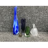 Miscellaneous glass ware to include clear glass lady murano somerso vase tulip vase etc