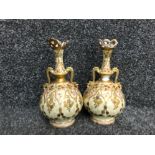 Vintage M redon Limoges porcelain twin handles vases hand painted in gilt and a selection of other