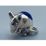 A silver mouse pincushion, 8.4g gross