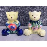 2x hand painted Old Tupton ware figures of Teddy Bears