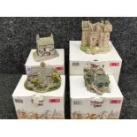 Four boxed Lilliputian lane to include claypotts castle , st govan’s chapel , the chocolate