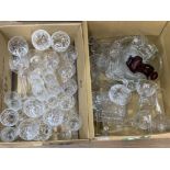 2 boxes of miscellaneous crystal drinking glasses etc