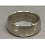 1933 silver Florin coin ring, size L, 4.3G