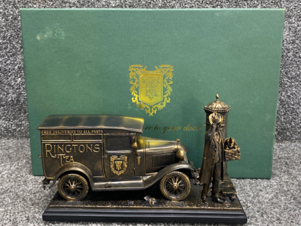 Large Ringtons car & figure ornament “tea and more to your door” with original box