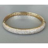 18ct Gold & Diamond set bangle approximatley 2ct in Very good condition