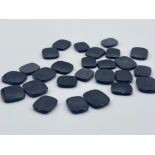 26 x black Onyx 14mm x 12mm cut gemstones