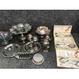 Miscellaneous silver plates ware to include goblets viners fruit and berry cutlery etc