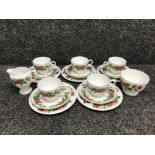 17 piece Wedgwood part tea service in the starflower pattern