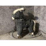 A vintage pull along child’s horse on metal base (poss 1950s)