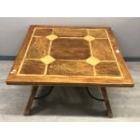 Solid inlaid flagstone coffee table