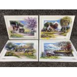 Set of 4 ceramic plaques by the Bradford Exchange “Annaburg” with certificates of authenticity
