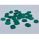 28 x Green stone slice gemstones 10mm x 12mm