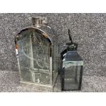 2x contemporary lanterns - chrome effect frames