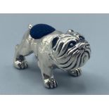 Silver bull dog pincushion, 19.3G gross