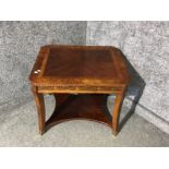 Mahogany and brass inlaid 2 tier occasional table