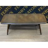 Dark Ercol coffee table - 104.5cm x 45.5cm