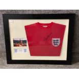 Football - England World Cup 1966 shirt signed by Bobby Charlton, 81x64cm framed