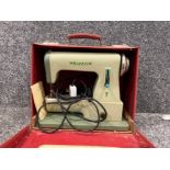 Vintage Helvetia sewing machine in original carry case
