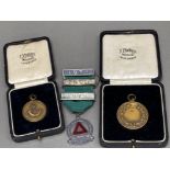 2x Durham light Infantry medals - Inter company cricket & rugby both dated 1932 with original
