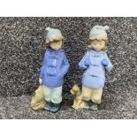 2x Nao by Lladro figures, winter themed