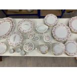63 peice Japan dinner service in floral pattern to include meat treys, tea pots
