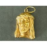 Heavy 18ct gold Jesus pendant 10.9g