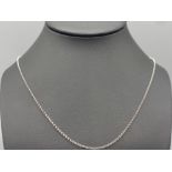 Brand new ex-display 14ct white gold belcher chain, 19” length 3.5g