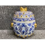 Thailand Benjarong pottery large lidded pot complete with teapot