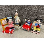 4x Walt Disney figures by Schmid, includes 2x Goofy, Mickey & Minnie Mouse