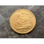 22ct gold 1894 Queen Victoria half sovereign coin