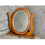 Mahogany framed dressing table mirror with bevelled glass