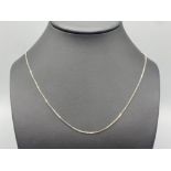 Brand new ex-display 14ct white gold box link chain, 19” length 3.7g