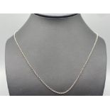 Brand new ex-display 14ct white gold belcher chain, 19” length 3.4g