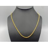 Brand new ex-display 14ck gold rope chain, 20” length 4.4g