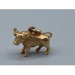 9ct gold Taurus bull charm 3.1g