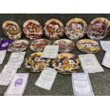 Collection of 10 Royal Doulton limited edition Christmas themed plates plus 1 by Davenport (same