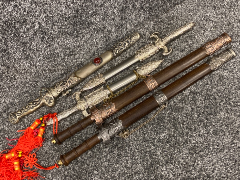 Collection of 5 ornamental daggers (mainly oriental style)