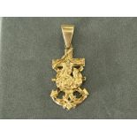 9ct gold Anchor pendant with great detail. 2.4g