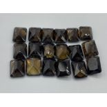 18x smokey quartz emerald cut 25mm x 18mm gemstones