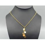 9ct gold fancy designer style necklace (like new) 3.9g 46cm long