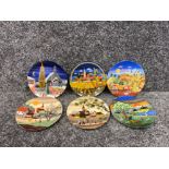 6 Poole pottery seasonal plates