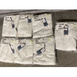 Total of 7 Brand New L.M.F unisex onesies, all white, includes sizes 4x Large & 3x Extra large