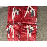 4x brand new L.M.F unisex onesies all in red, sizes 2x small & 2x Extra large