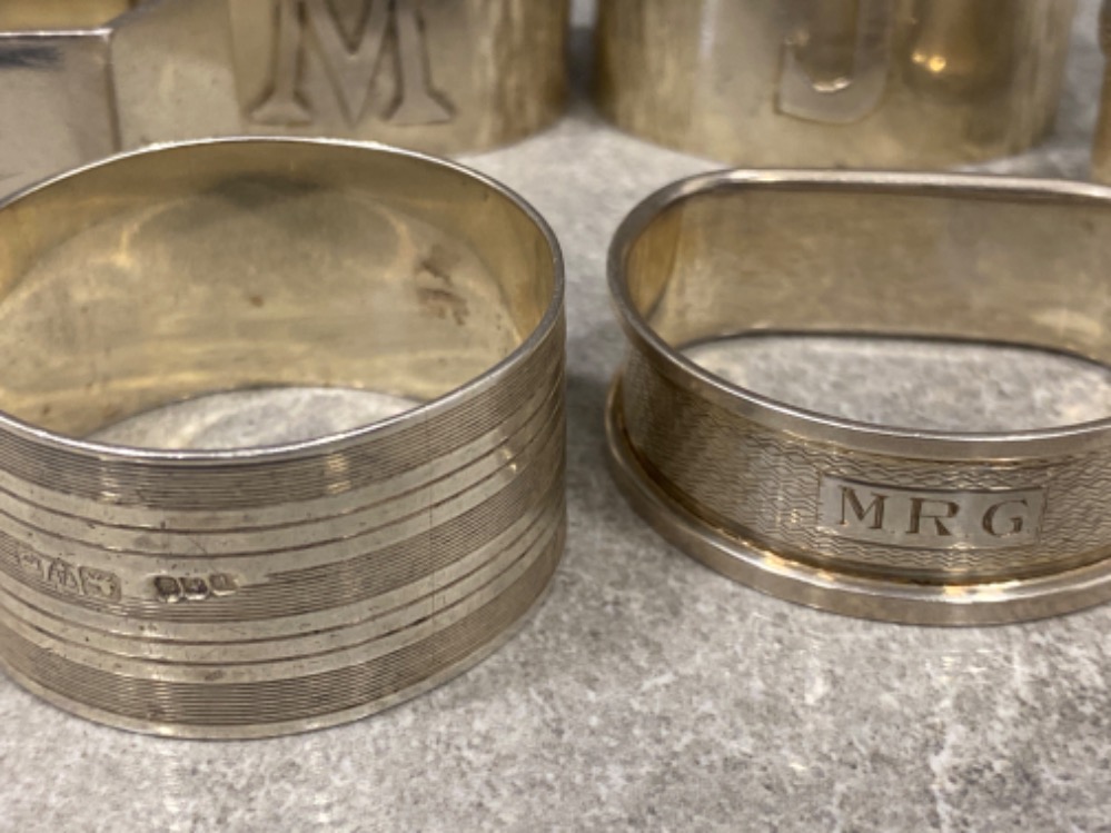 4x hallmarked silver napkin rings includes London 1978, Chester 1926 & 2x Birmingham 1955, also - Bild 2 aus 3