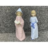 2x Nao by Lladro figures, includes 2 large figures one with doves